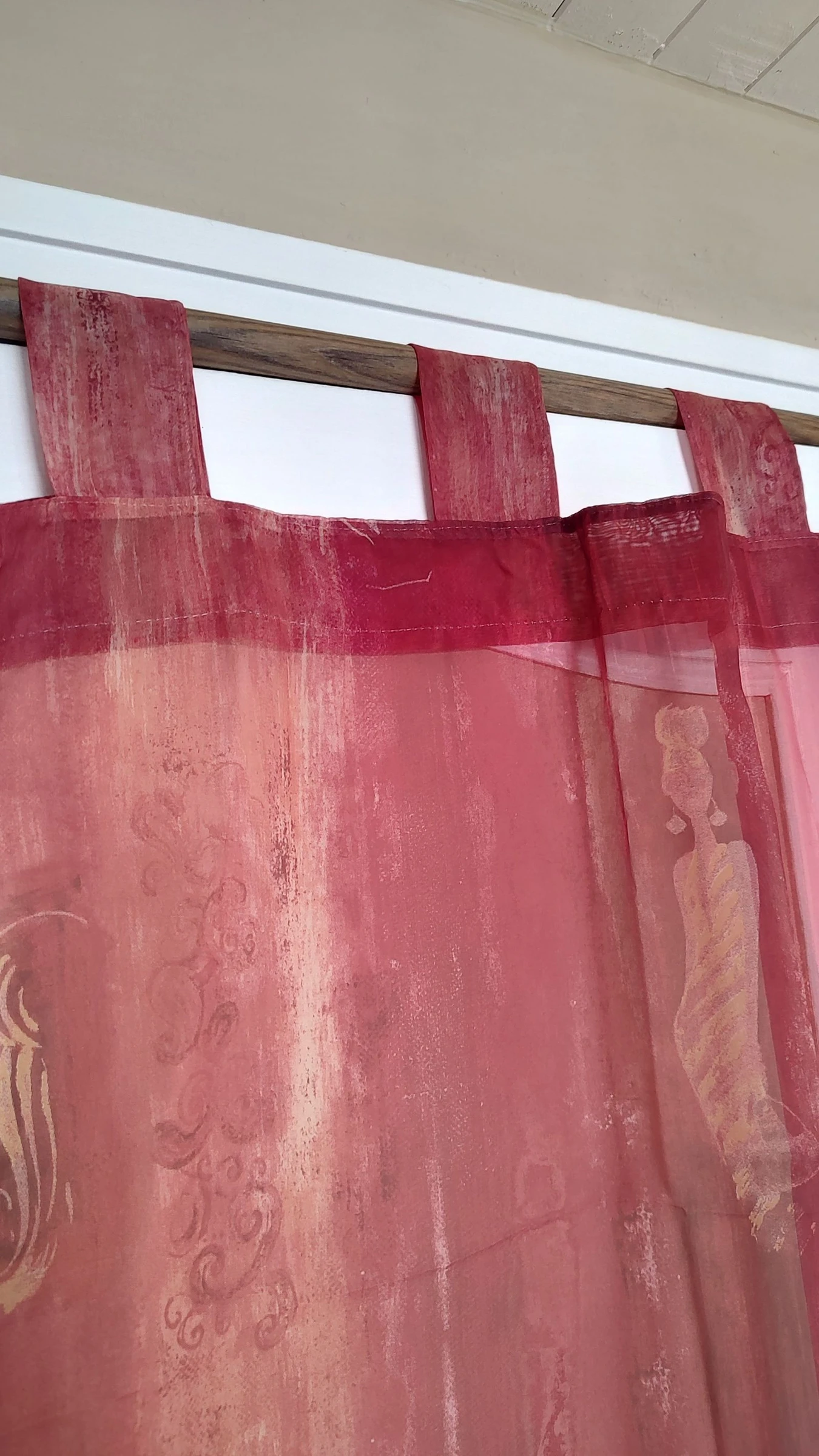 Gordijnpaar voile 140 x 240 cm - Bordeauxrood – photo 2